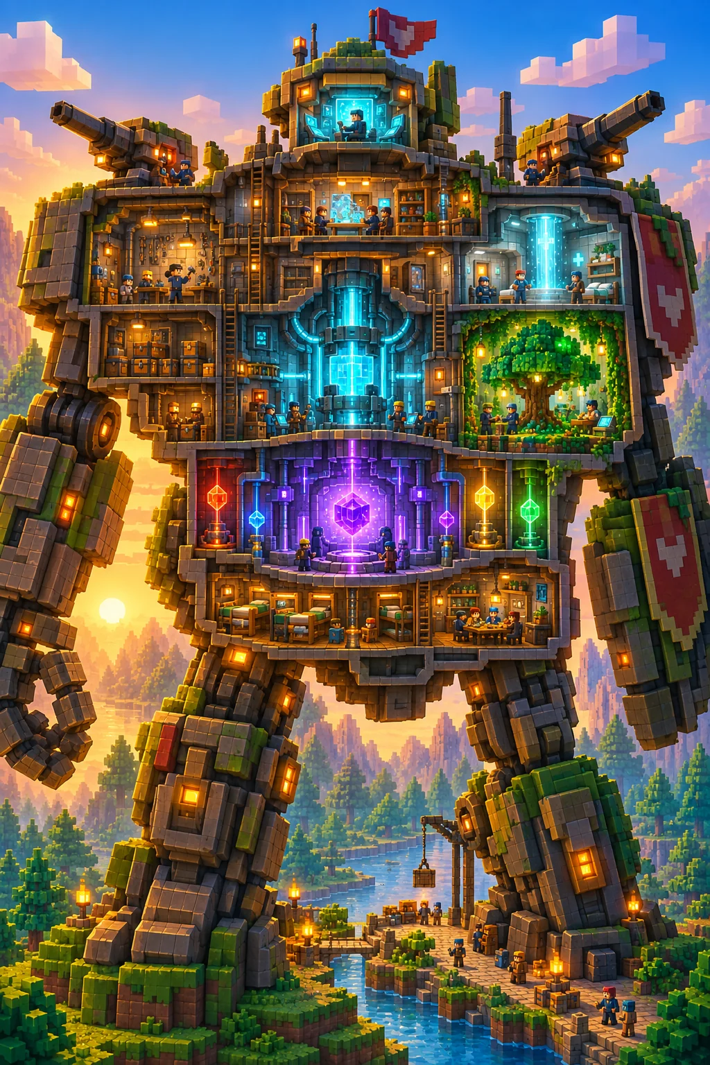 Illustration du Colosse-Machine, objectif futur du projet